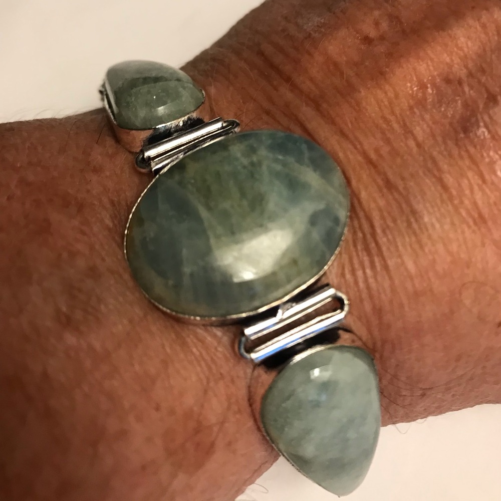 Larsonite Stamped 925 Sterling Silver Bracelet